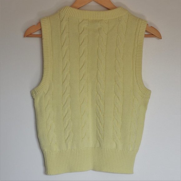 Yellow Cable Knit Sweater Vest NWOT - Picture 2 of 7